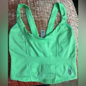Free People Movement Neon GREEN ALL CLEAR  Cami Spaghetti Straps XS/S STRETCHY